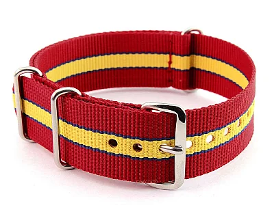Nato Watch Strap G10 Military Nylon Divers Red/Blue/Yellow (5) 18mm (image for) Nato Watch Strap G10 Military Nylon Divers Red/Blue/Yellow (5) 18mm