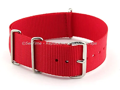 NATO G10 Watch Strap Military Nylon Divers (3 rings) Red 18mm (image for) NATO G10 Watch Strap Military Nylon Divers (3 rings) Red 18mm
