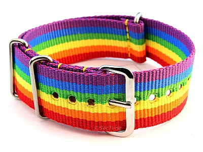 Nato Watch Strap G10 Military Nylon Divers Rainbow 20mm (image for) Nato Watch Strap G10 Military Nylon Divers Rainbow 20mm