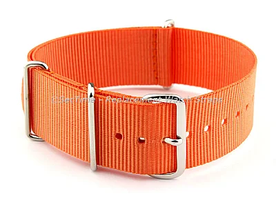 NATO G10 Watch Strap Military Nylon Divers (3 rings) Orange 24mm (image for) NATO G10 Watch Strap Military Nylon Divers (3 rings) Orange 24mm