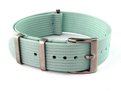Ribbed Nylon Nato Watch Strap Military Divers Cyan 22mm (image for) Ribbed Nylon Nato Watch Strap Military Divers Cyan 22mm