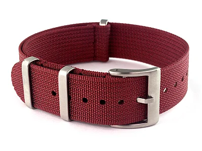 Ribbed Nylon Nato Watch Strap Military Divers Maroon 18mm (image for) Ribbed Nylon Nato Watch Strap Military Divers Maroon 18mm