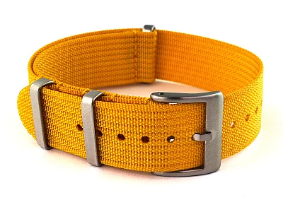 Ribbed Nylon Nato Watch Strap Military Divers Mustard Yellow 18mm (image for) Ribbed Nylon Nato Watch Strap Military Divers Mustard Yellow 18mm