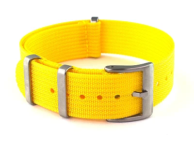 Ribbed Nylon Nato Watch Strap Military Divers Yellow 22mm (image for) Ribbed Nylon Nato Watch Strap Military Divers Yellow 22mm