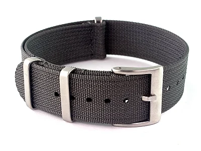 Ribbed Nylon Nato Watch Strap Military Divers Ash Grey 19mm (image for) Ribbed Nylon Nato Watch Strap Military Divers Ash Grey 19mm