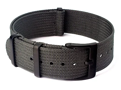 Ribbed Nylon Nato Watch Strap PVD Military Divers Ash Grey 18mm (image for) Ribbed Nylon Nato Watch Strap PVD Military Divers Ash Grey 18mm