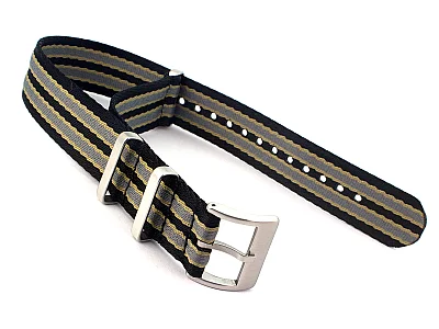 20mm Black/Beige/Grey Seatbelt Nato Watch Strap Military Divers (image for) 20mm Black/Beige/Grey Seatbelt Nato Watch Strap Military Divers