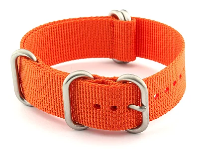 18mm Orange - Nylon Watch Strap / Band Strong Heavy Duty (4/5 rings) Military (image for) 18mm Orange - Nylon Watch Strap / Band Strong Heavy Duty (4/5 rings) Military