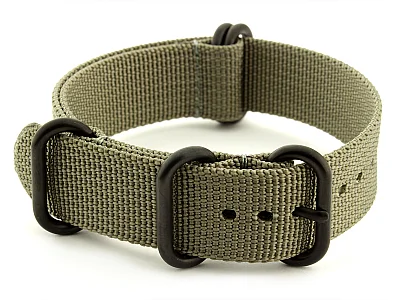 18mm Grey - Nato Nylon Watch Strap / Band Strong Heavy Duty (4/5 rings) PVD (image for) 18mm Grey - Nato Nylon Watch Strap / Band Strong Heavy Duty (4/5 rings) PVD