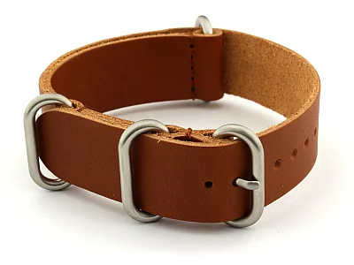 18mm Brown (Tan) - Genuine Leather Watch Strap / Band NATO VINTAGE, Military (image for) 18mm Brown (Tan) - Genuine Leather Watch Strap / Band NATO VINTAGE, Military
