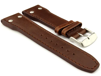 Genuine Leather Watch Strap PILOT fits IWC Dark Brown 24mm (image for) Genuine Leather Watch Strap PILOT fits IWC Dark Brown 24mm