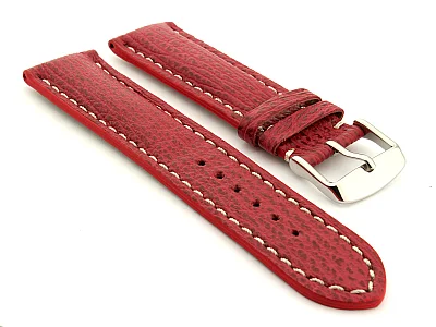 Shark Leather Watch Strap VIP Red 18mm (image for) Shark Leather Watch Strap VIP Red 18mm
