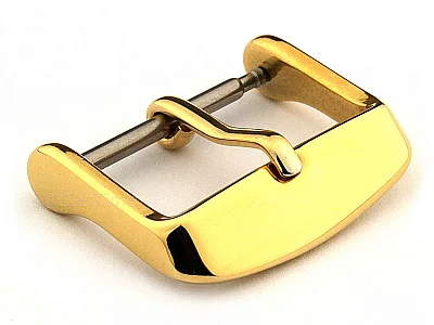 Polished Yellow Gold-Coloured Stainless Steel Standard Watch Strap Buckle 18mm (image for) Polished Yellow Gold-Coloured Stainless Steel Standard Watch Strap Buckle 18mm