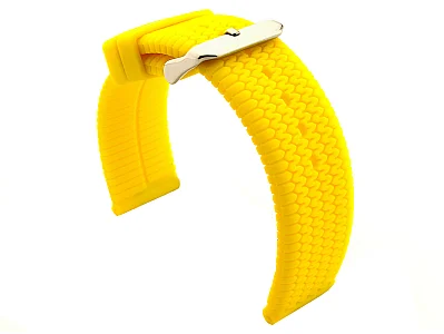 Silicone Watch Strap Summer Tread Waterproof Yellow 22mm (image for) Silicone Watch Strap Summer Tread Waterproof Yellow 22mm