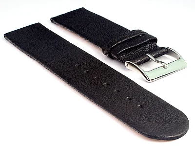 20mm Black Genuine Leather Watch Strap Band Tact (image for) 20mm Black Genuine Leather Watch Strap Band Tact