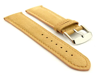 Suede Genuine Leather Watch Strap Teacher Light Brown 22mm (image for) Suede Genuine Leather Watch Strap Teacher Light Brown 22mm