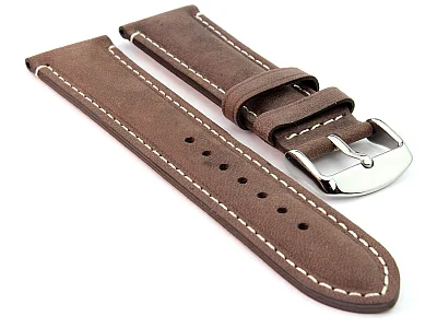 Genuine Leather Watch Strap Band Tourist Dark Brown 24mm (image for) Genuine Leather Watch Strap Band Tourist Dark Brown 24mm