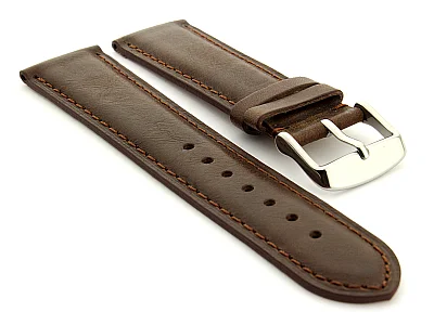 Leather Watch Strap Twister Dark Brown / Brown 22mm (image for) Leather Watch Strap Twister Dark Brown / Brown 22mm