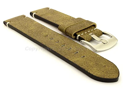 Genuine Leather Watch Strap Vintage Paris Green 22mm (image for) Genuine Leather Watch Strap Vintage Paris Green 22mm