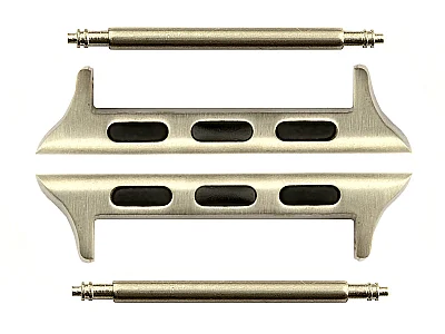 Watch Strap Adapters for Apple Watch 38mm - SS. Silver Brushed, Spring Bar, 22mm (image for) Watch Strap Adapters for Apple Watch 38mm - SS. Silver Brushed, Spring Bar, 22mm