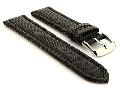 Polyurethane Waterproof Watch Strap Black 20mm (image for) Polyurethane Waterproof Watch Strap Black 20mm