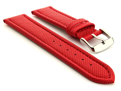 Polyurethane Waterproof Watch Strap Red 24mm (image for) Polyurethane Waterproof Watch Strap Red 24mm