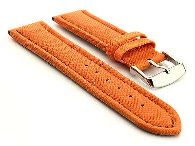 Polyurethane Waterproof Watch Strap Orange 24mm (image for) Polyurethane Waterproof Watch Strap Orange 24mm
