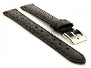 Genuine Crocodile Leather Watch Strap Miami CS Black 02