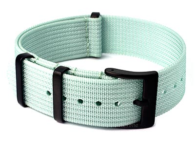 Ribbed Nylon Nato Watch Strap PVD Military Divers Cyan 01