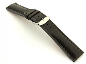 Padded Genuine Leather Watch Strap SAHARA Grey/Grey 20mm