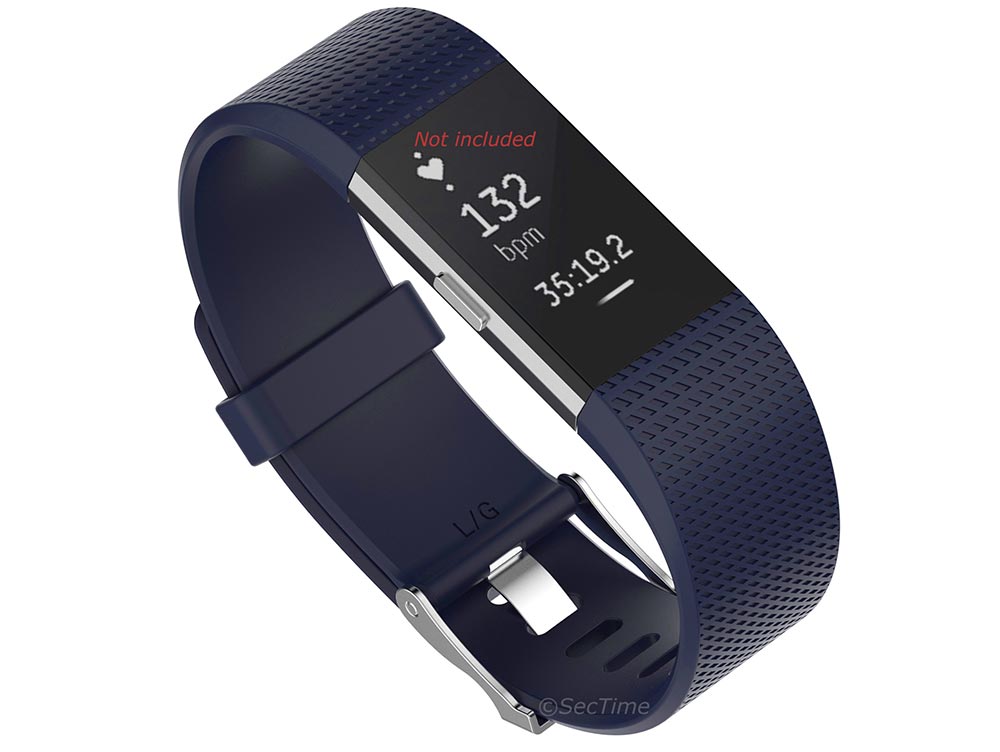 Silicone Watch Strap Band For Fitbit 2 Navy Blue - Small