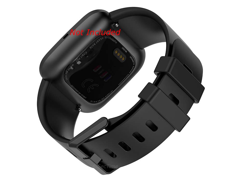 Replacement Silicone Watch Strap Band For Fitbit Versa 1, 2, Lite Black - Large 02 M1