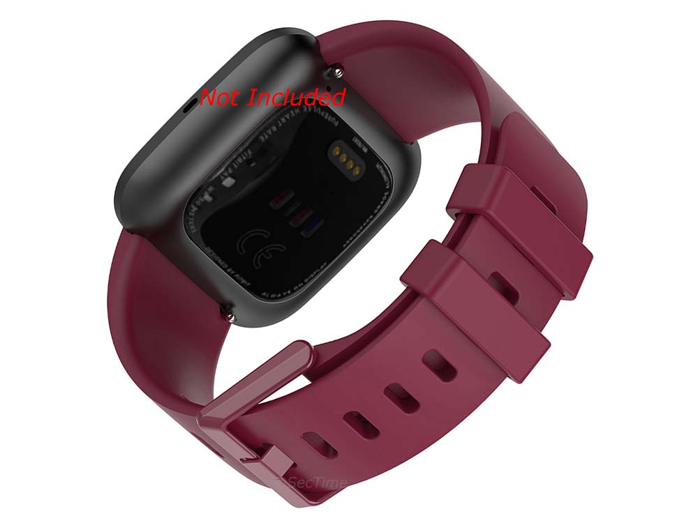 Replacement Silicone Watch Strap Band For Fitbit Versa 1, 2, Lite Maroon - Small 02 M1