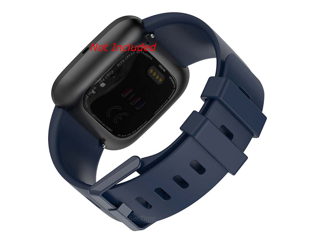 Replacement Silicone Watch Strap Band For Fitbit Versa 1, 2, Lite Navy Blue - Large 02 M1