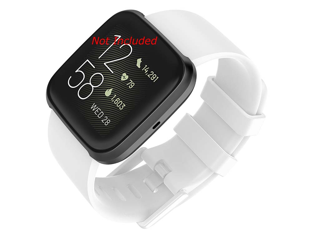 Replacement Silicone Watch Strap Band For Fitbit Versa 1, 2, Lite White - Large 01 M1