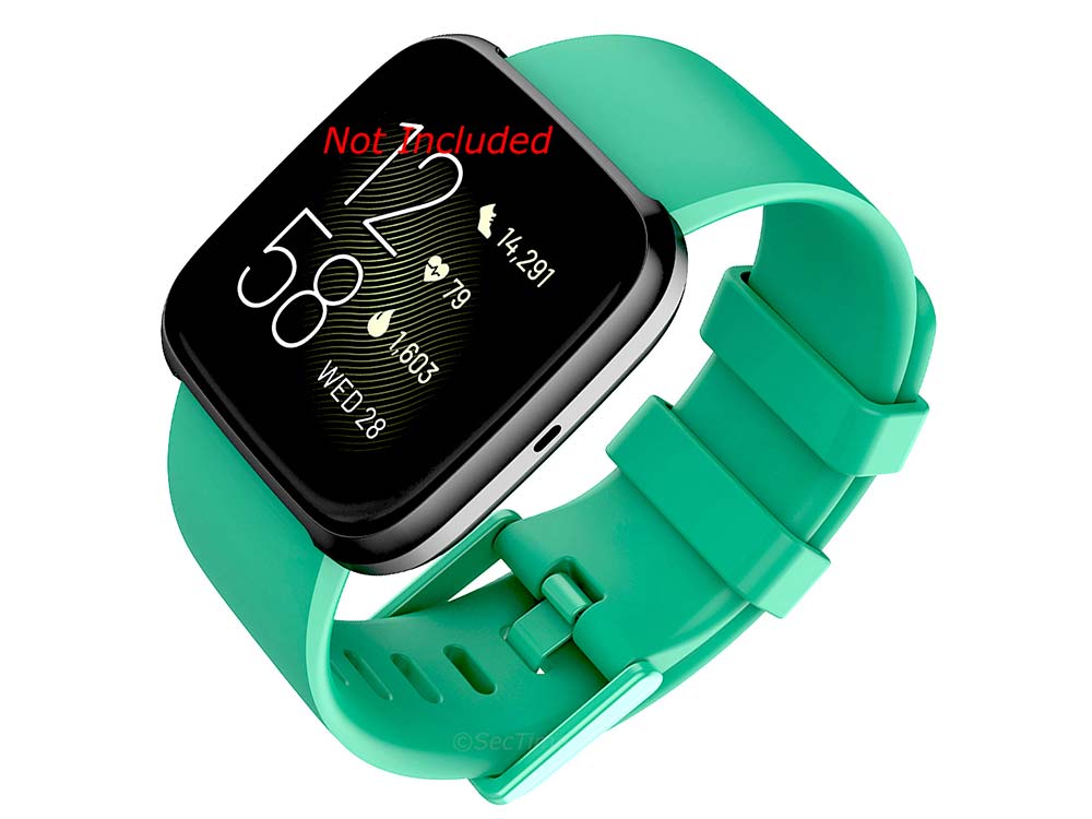 Replacement Silicone Watch Strap Band For Fitbit Versa 1, 2, Lite Green - Large 01 M1