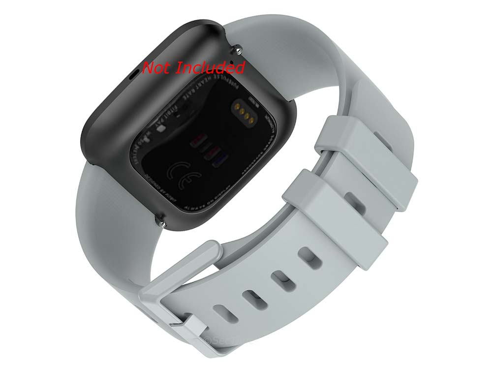 Replacement Silicone Watch Strap Band For Fitbit Versa 1, 2, Lite Grey - Large 02 M1