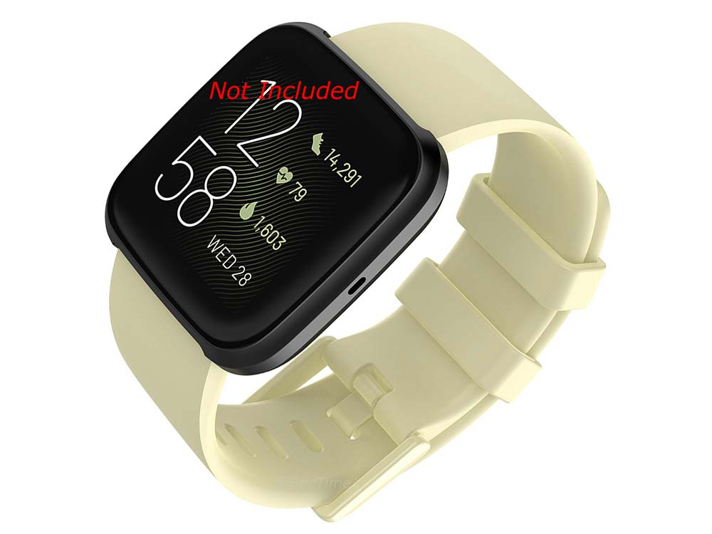 Replacement Silicone Watch Strap Band For Fitbit Versa 1, 2, Lite Beige - Small 01 M1