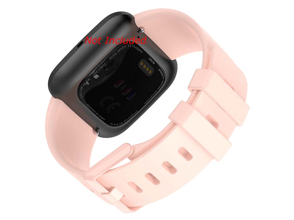 Replacement Silicone Watch Strap Band For Fitbit Versa 1, 2, Lite Pink - Large 02 M1
