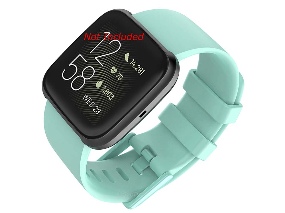 Replacement Silicone Watch Strap Band For Fitbit Versa 1, 2, Lite Cyan - Large 01 M1