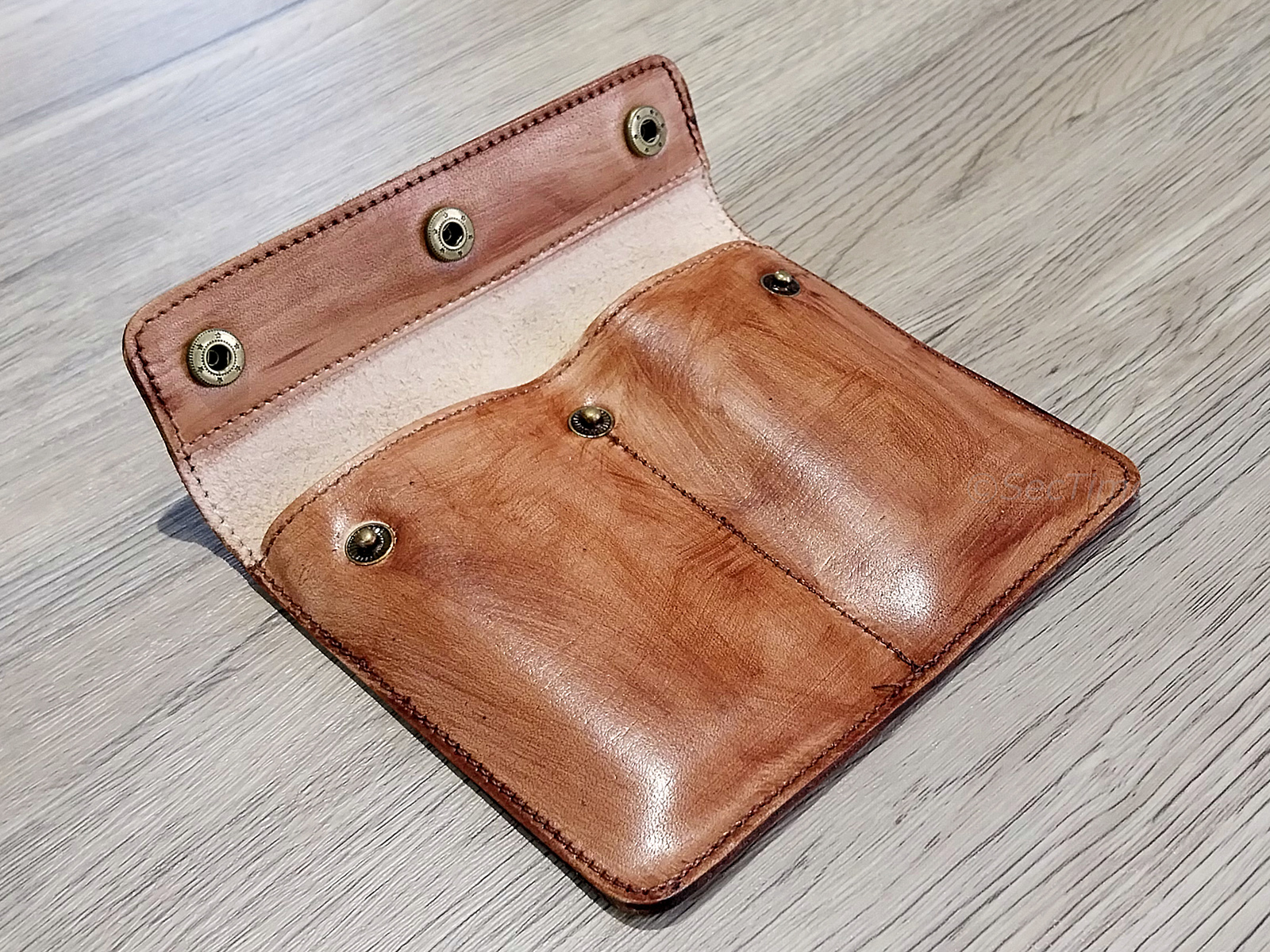 Genuine Leather Watch Pouch for 2 Wristwatches Brown 02