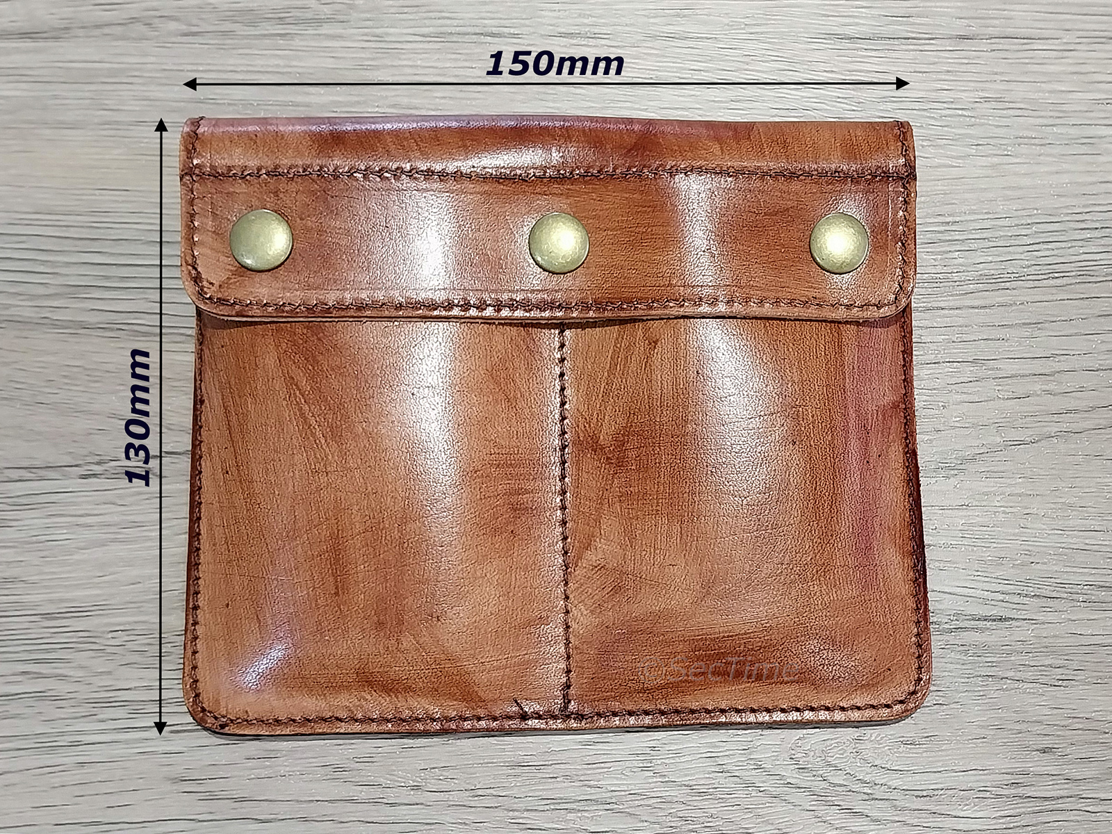 Genuine Leather Watch Pouch for 2 Wristwatches Brown 05