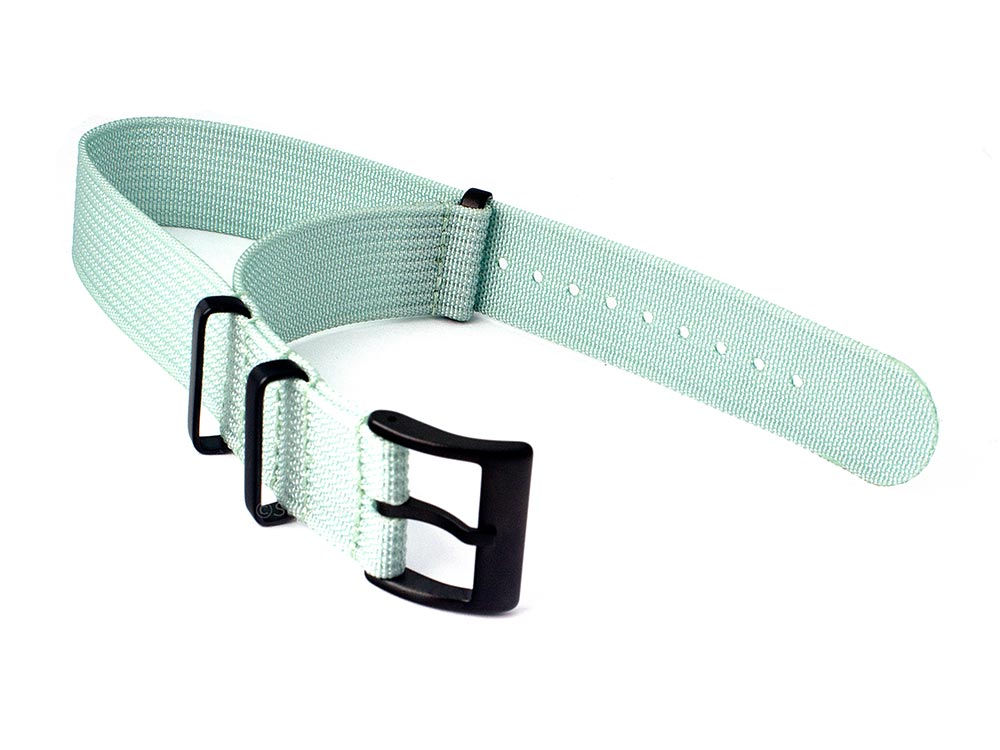 Ribbed Nylon Nato Watch Strap PVD Military Divers Cyan 02