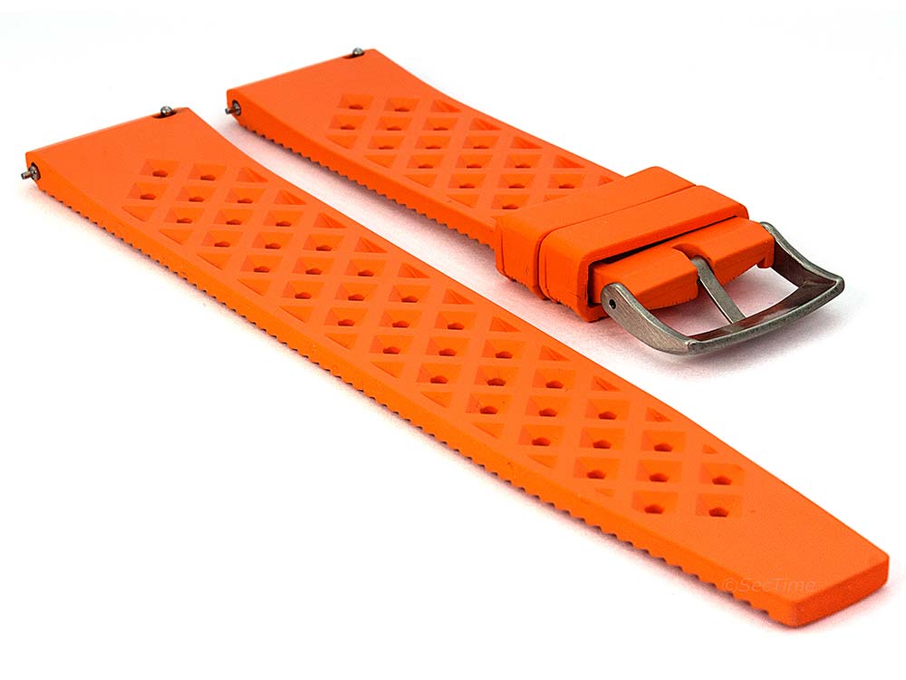 FKM Rubber Quick Release Watch Strap Band Waterproof Orbit Orange 02