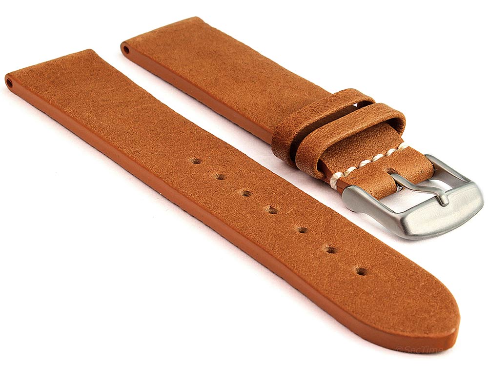 Genuine Leather Watch Strap Band Prague Brown 20mm