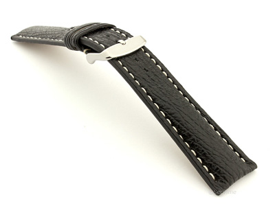 Shark Leather Watch Strap VIP Black 24mm