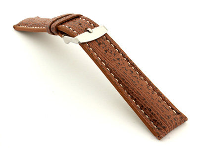 Shark Leather Watch Strap VIP Brown 24mm