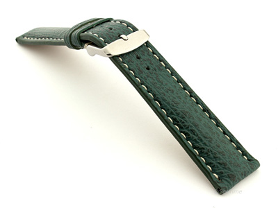Shark Leather Watch Strap VIP Green 24mm