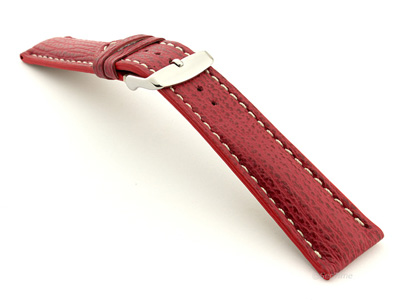 Shark Leather Watch Strap VIP Red 24mm