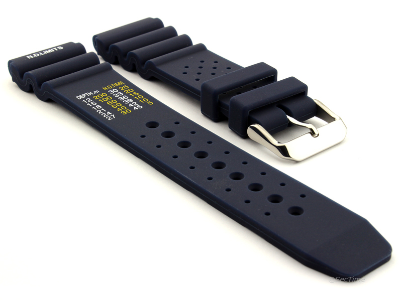 N.D. Limits Mens Silicone Rubber Waterproof Divers Watch Strap Band PRO ...